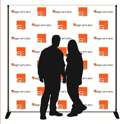 Step and repeat backdrop template showing logo placement and spacing