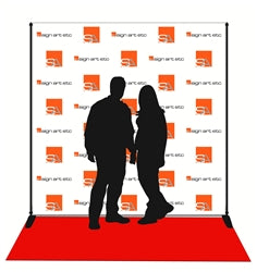 Custom step and repeat banner design with multiple sponsor tiers