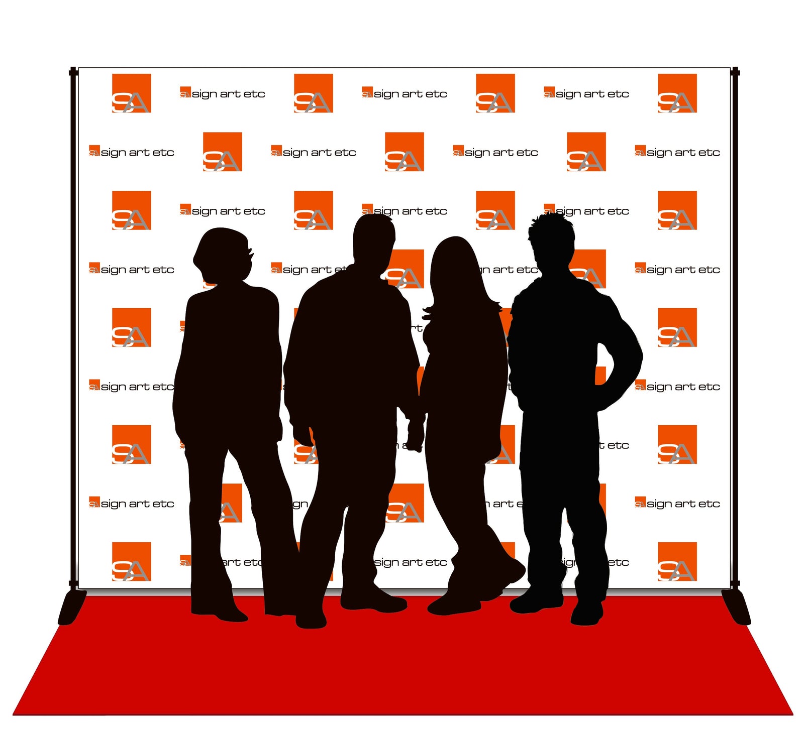 Sign Art Etc 8x10 vinyl step and repeat backdrop with adjustable aluminum stand — signartetc.com