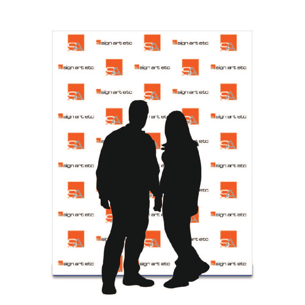 Sign Art Etc 8x6 vinyl step and repeat backdrop with custom logo design — backdrop only — signartetc.com