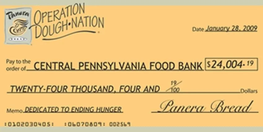 18x36 big check with PVC backer for award presentations