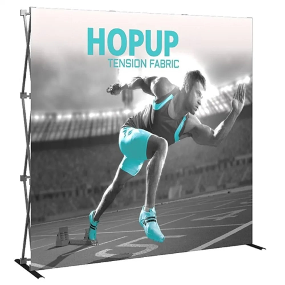 3x3 straight tension fabric hop-up display for trade shows