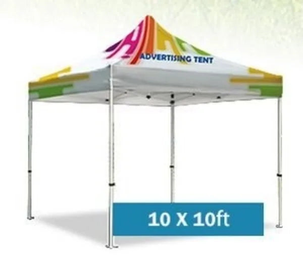 10x10 custom printed canopy tent with full color graphics