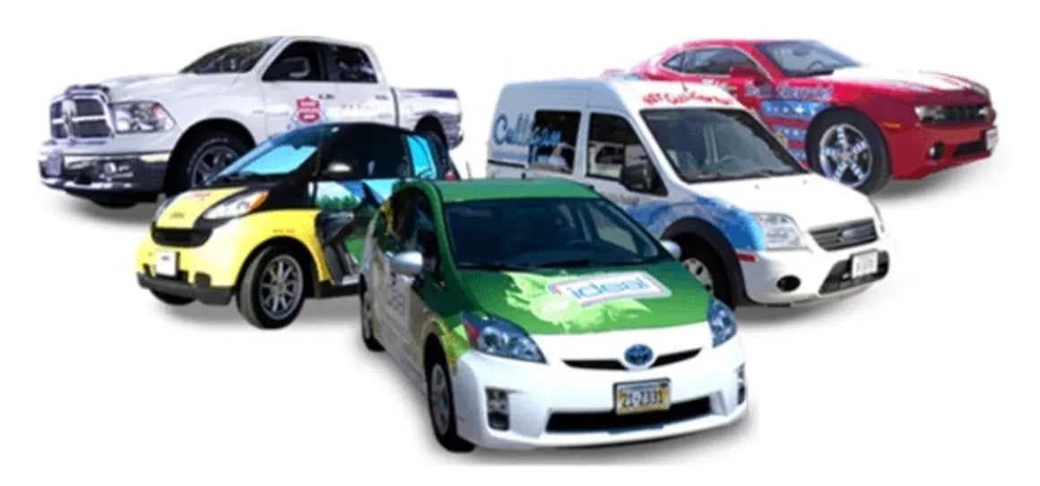 Custom vehicle wrap with full color graphics for cars and trucks