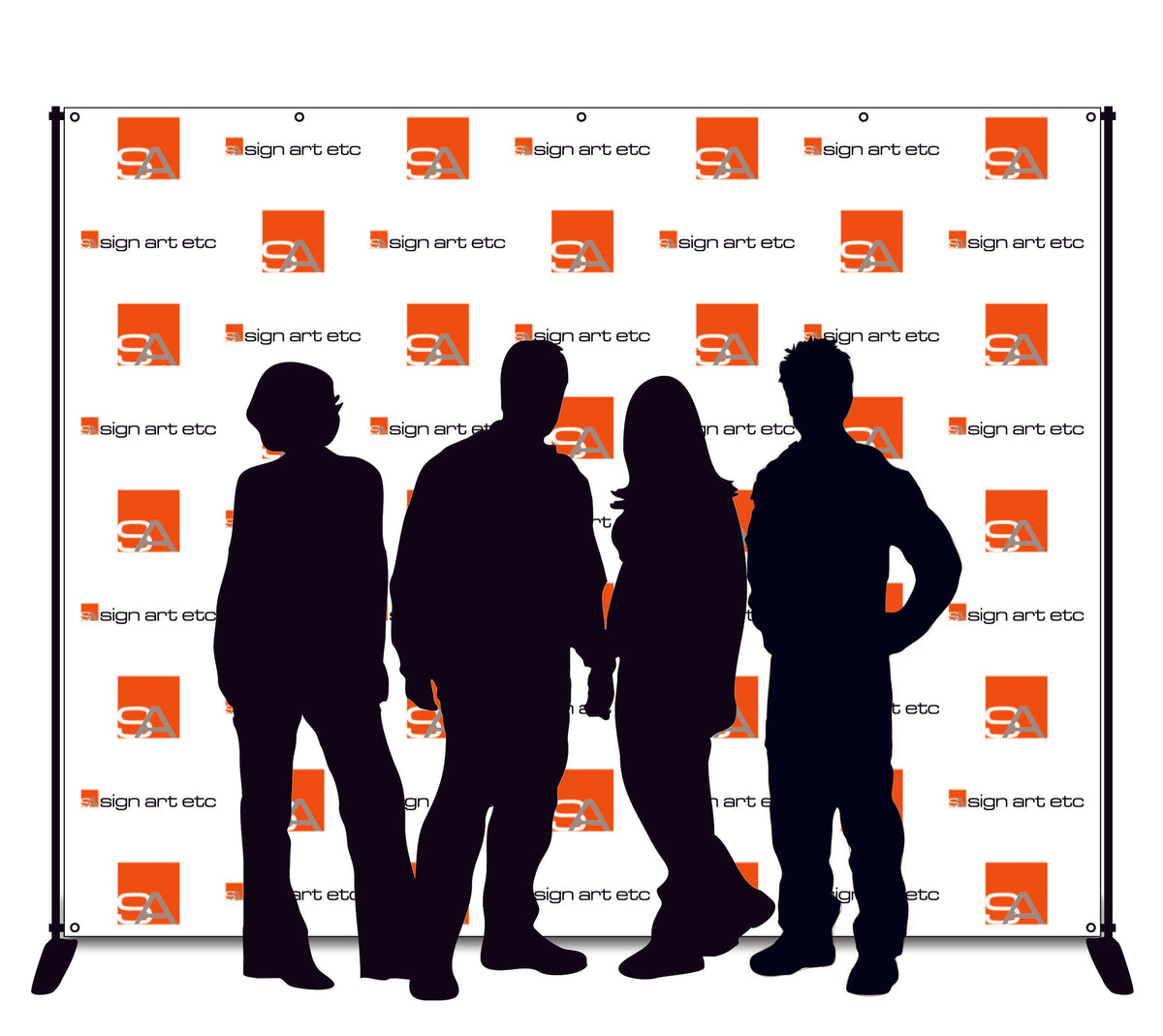 8x10 Vinyl Step and Repeat Backdrop with Stand