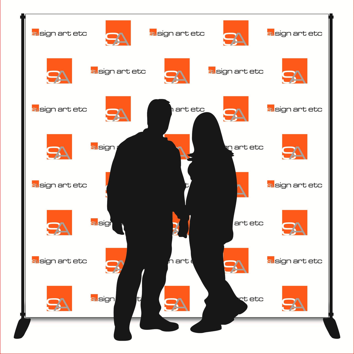 8x8 Vinyl Step and Repeat Backdrop with Stand